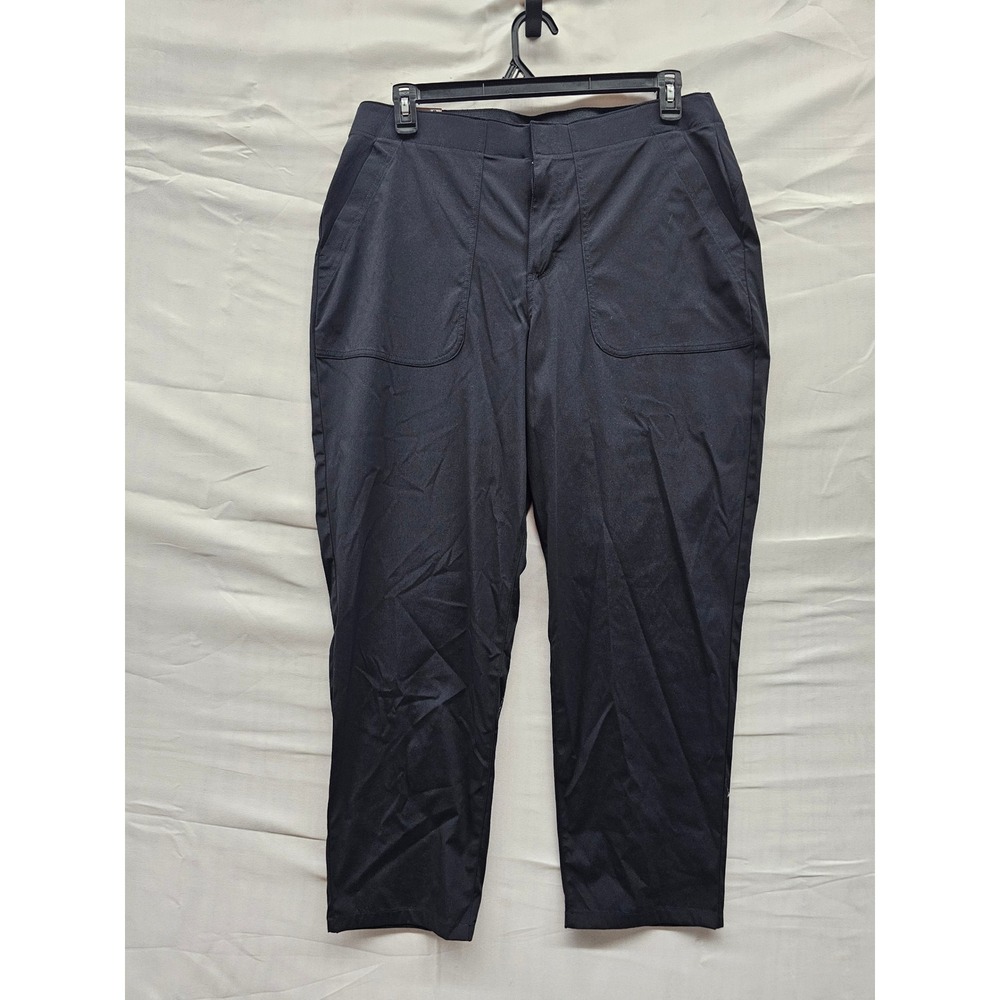 Eddie Bauer Womens Slim Ankle Pants Black Nylon Blend Casual Size 16